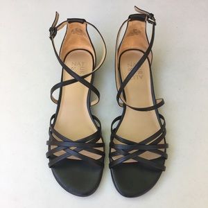 Naturalizer Strappy Leather Dress / Casual Sandals Black